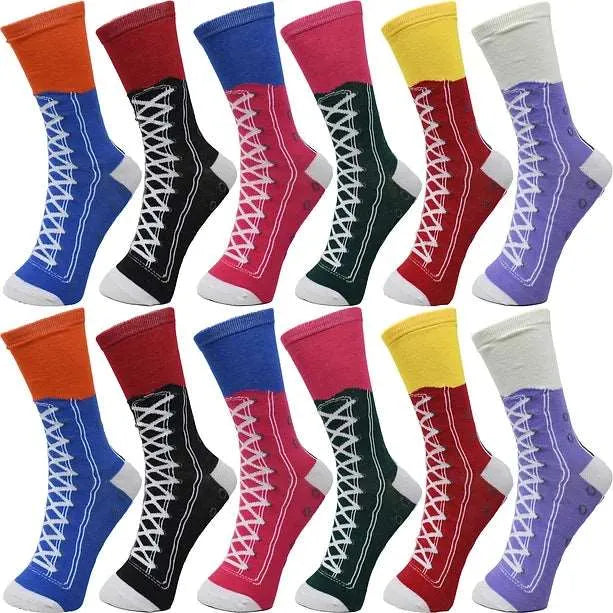 30-Pairs Women's Fun Patterned Cotton-Blend Crew Socks Assorted Pairs
