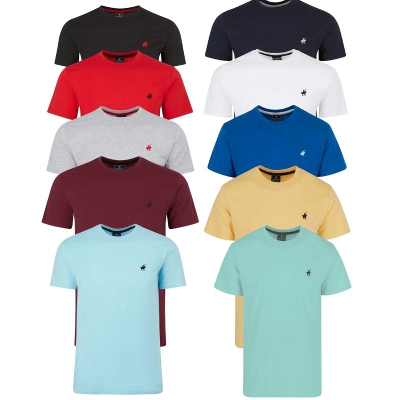 Men's 100% Cotton Short Sleeve T-Shirts Assorted Colors 6 Pack - PremiumBrandGoods