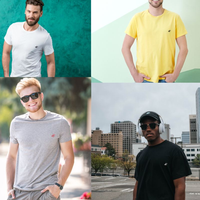 Men's 100% Cotton Short Sleeve T-Shirts Assorted Colors 6 Pack - PremiumBrandGoods
