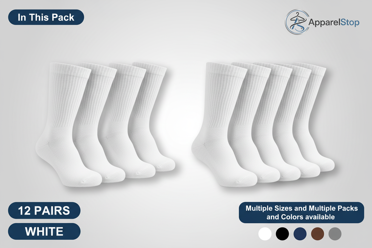 Diabetic Crew Socks Non-Binding Cotton Health Circulatory for Men and Women Multi-Pack 9-15