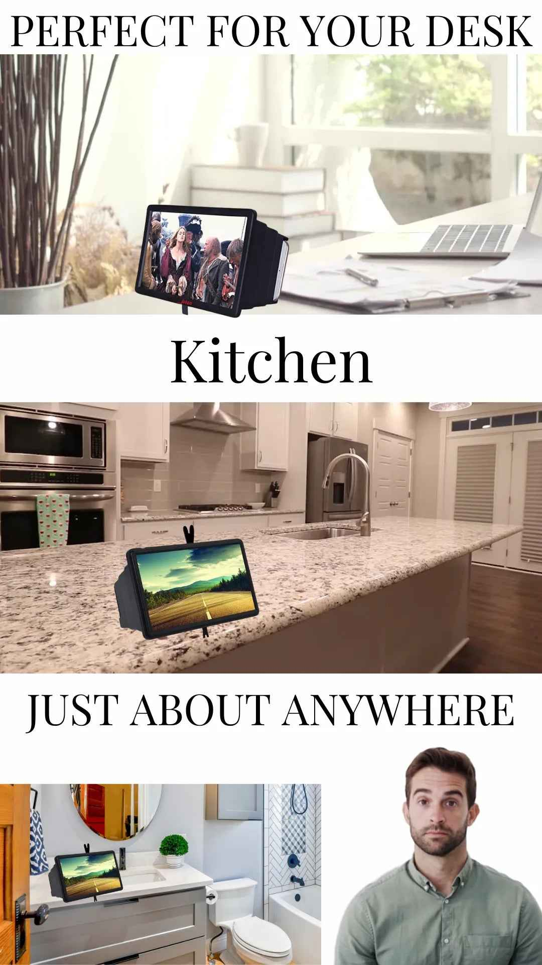 3D Phone Screen Magnifier Video Mobile Amplifier Universal Foldable Turn your Phone into a mini Movie Screen!