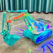 Transparent Gear Excavator Electric Children‘s Educational Simulation Model Engineering Car Lighting Music Toy Gift - PremiumBrandGoods