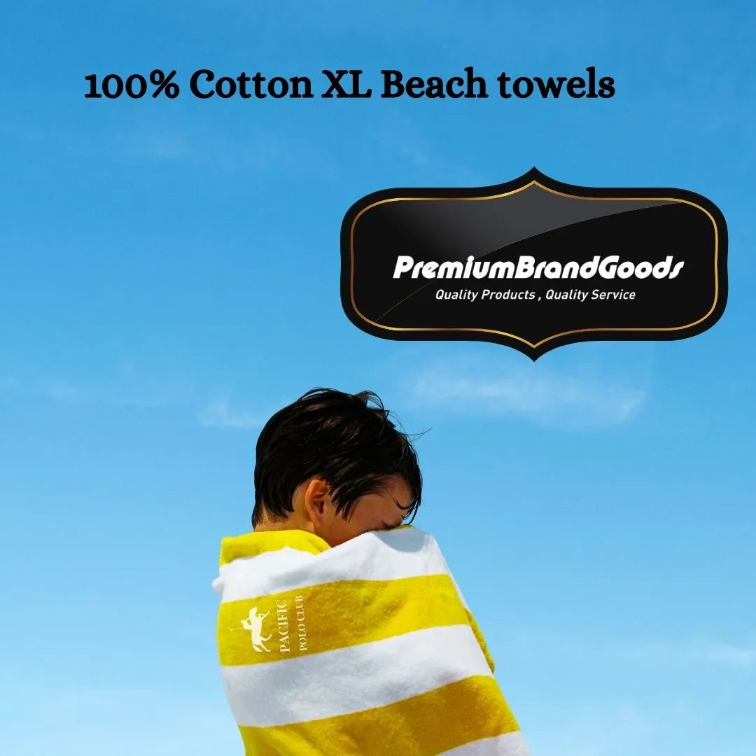 PBG Polo Striped 100% Cotton Full Size Every Day Towels 6 Pack - PremiumBrandGoods
