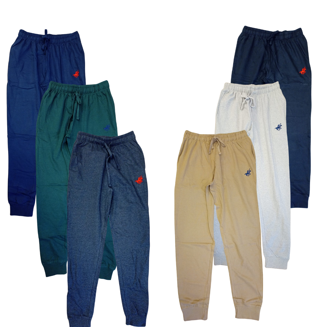 Mens Joggers 3 Pair French Terry Cotton Blend Assorted Colors Soft - PremiumBrandGoods