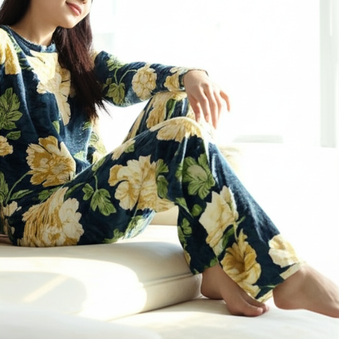 Womens Floral plush soft pajama pants 3 pack assorted styles - PremiumBrandGoods