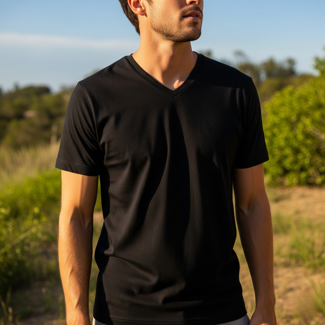 Mens Crew neck 3 Pack Solid 100% Cotton Double Neck Ribbed S-5XL - PremiumBrandGoods