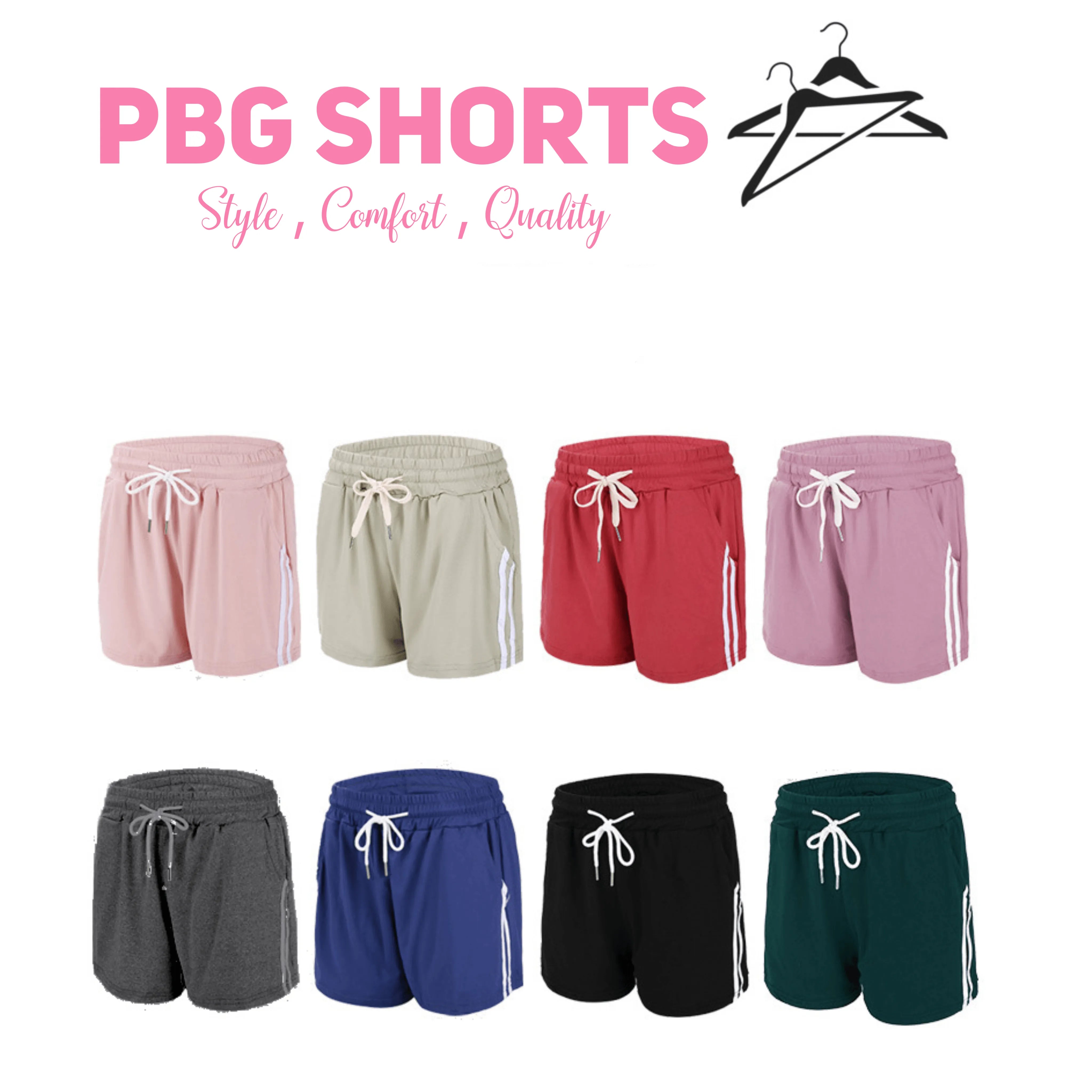 4 Pack Comfy Cute Women's Double Striped Shorts Casual Athleisure Assorted Colors - PremiumBrandGoods
