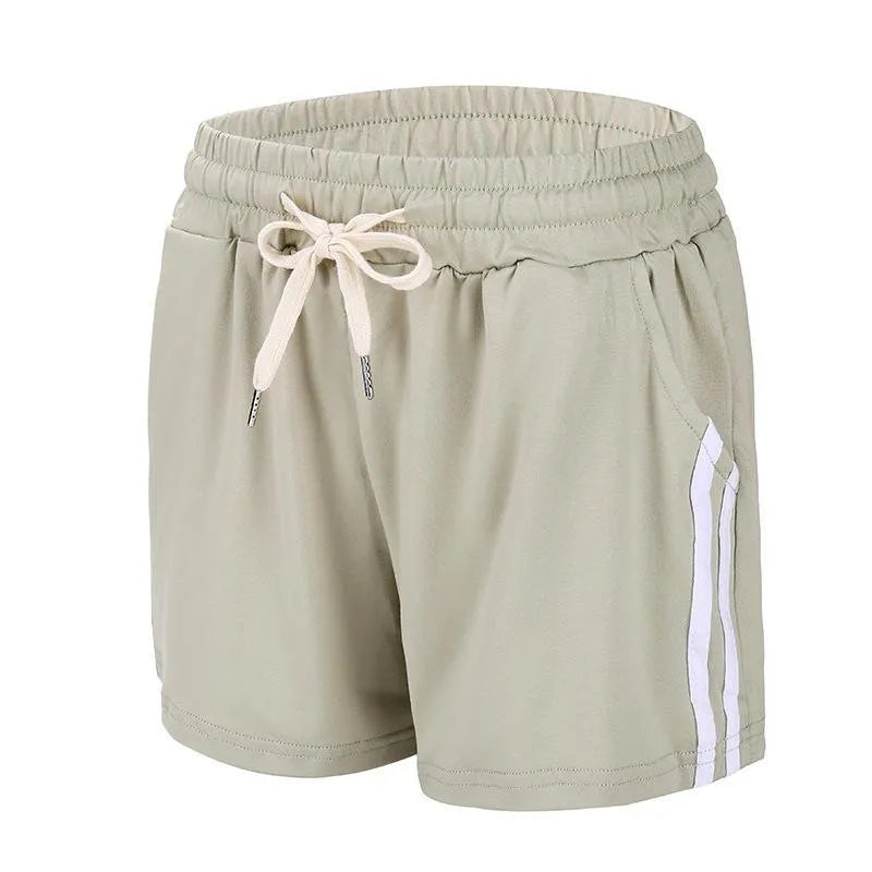 4 Pack Comfy Cute Women's Double Striped Shorts Casual Athleisure Assorted Colors - PremiumBrandGoods