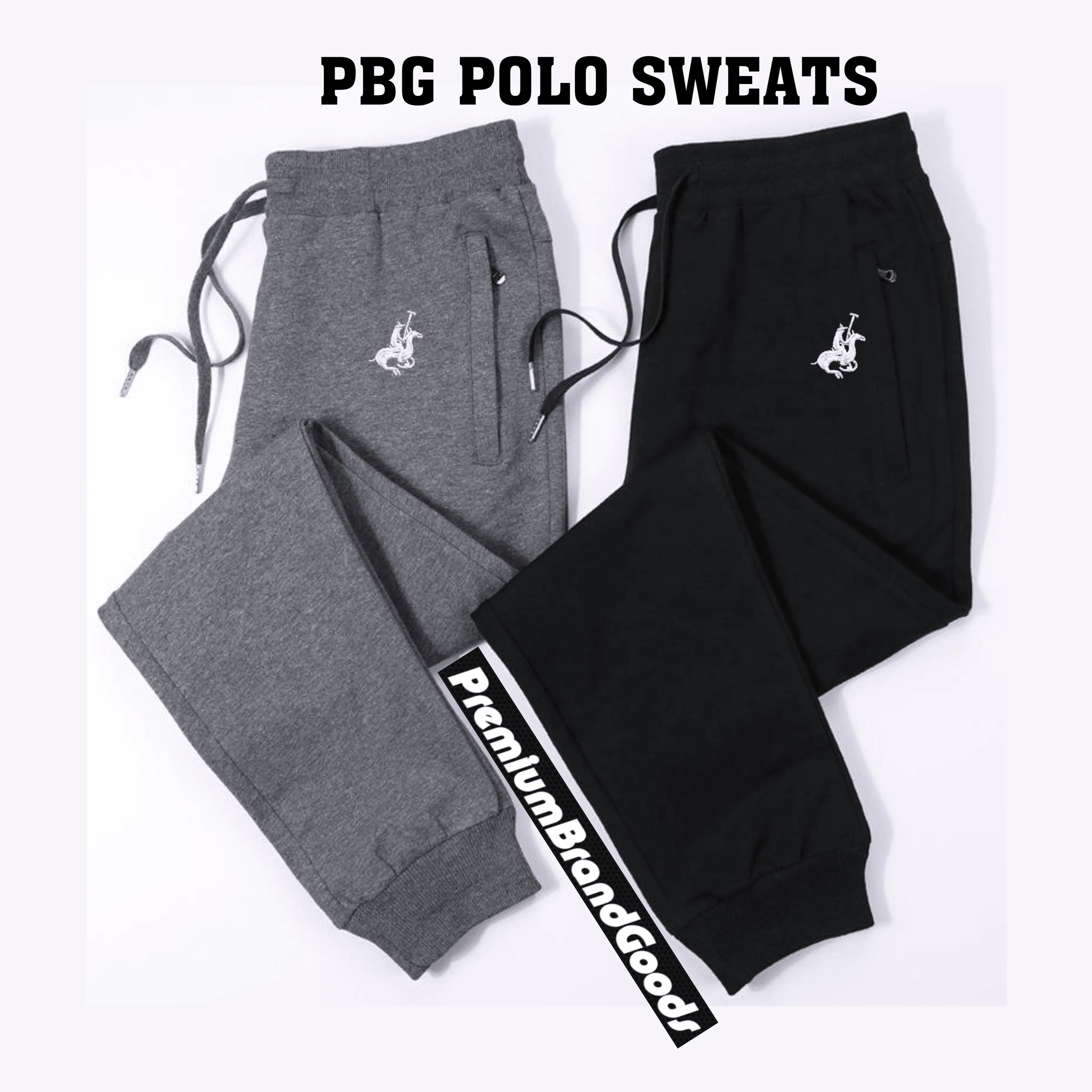 4 Pack PBG Men's Polo Drawstring Sweatpants Cotton Blend 4 Colors - PremiumBrandGoods
