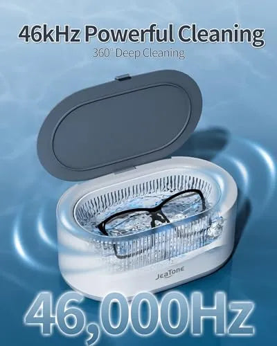 Jewelry Cleaner Ultrasonic Machine, JeaTone 600ML Ultrasonic Jewelry Cleaner with 50ML Ultrasonic Cleaner Solution, Ultrasonic Retainer Cleaner for All Jewelry, Denture, Mouth Guard, Eyeglasses - PremiumBrandGoods