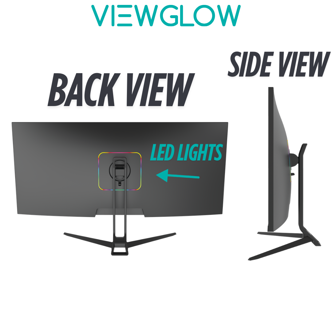 ViewGlow 34" GAMING MONITOR 3440X1440 LED WQHD 1MS 100HZ 21:9 WIDE MONITOR IMMERSIVE GAMING - PremiumBrandGoods