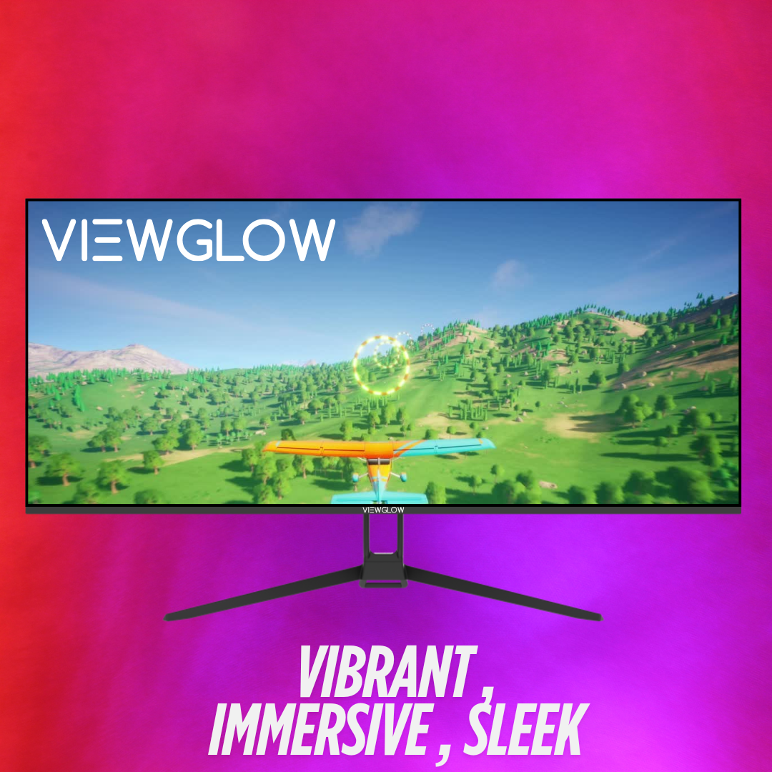 ViewGlow 34" GAMING MONITOR 3440X1440 LED WQHD 1MS 100HZ 21:9 WIDE MONITOR IMMERSIVE GAMING - PremiumBrandGoods