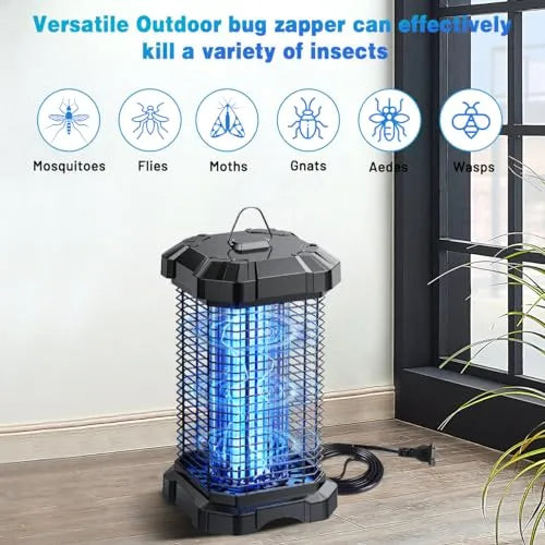 Bug Zapper Outdoor, 4200V Electric Mosquito Zapper Indoor, Insect Fly Zapper Waterproof with 5ft Power Cord, Mosquito Killer for Home, Patio, Kitchen, Backyard, Camping, Plug-in - PremiumBrandGoods