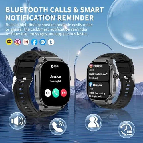 Smart Watch(Answer/Dial Calls), 2.06" AMOLED Screen Smartwatch for Men Women, Fitness Tracker with 120+Sports Modes, AI Voice,Heart Rate,Blood Oxygen,IP67 Waterproof Smart Watch for Android iOS Phones - PremiumBrandGoods