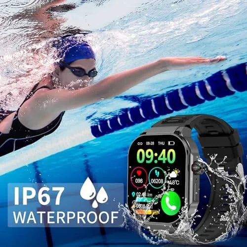 Smart Watch(Answer/Dial Calls), 2.06" AMOLED Screen Smartwatch for Men Women, Fitness Tracker with 120+Sports Modes, AI Voice,Heart Rate,Blood Oxygen,IP67 Waterproof Smart Watch for Android iOS Phones - PremiumBrandGoods