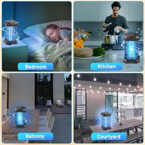 Bug Zapper Outdoor, 4200V Electric Mosquito Zapper Indoor, Insect Fly Zapper Waterproof with 5ft Power Cord, Mosquito Killer for Home, Patio, Kitchen, Backyard, Camping, Plug-in - PremiumBrandGoods