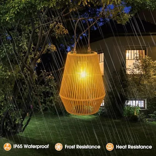 Solar Lanterns, KagoLing Solar Lanterns Outdoor Waterproof Solar Lights for Outside Hanging Solar Woven Lantern Solar Lamp Lights Decoration for Garden,Yard,Patio,Porch,Trees,Lawn,Pathway, 1 Pack - PremiumBrandGoods