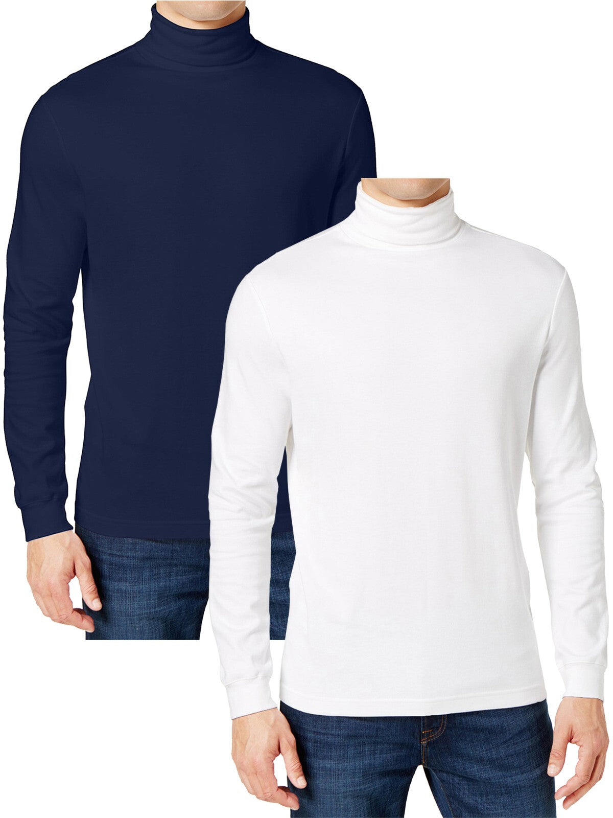 Men's Long Sleeve Turtleneck T-Shirts, 2-Pack