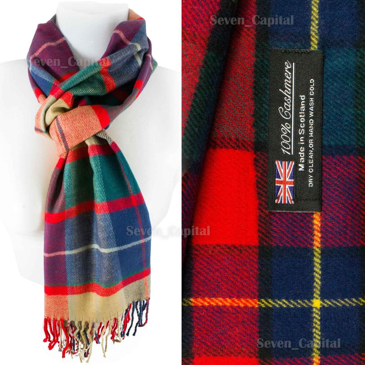 Mens Womens Winter Warm SCOTLAND Made 100% CASHMERE Scarf Scarves Plaid Wool