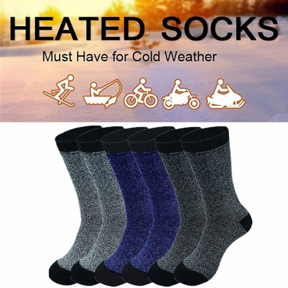 Premium Men's Thermal Heated Socks - 6 Pairs Heavy Duty Winter Boot Socks (Size 10-13) - PremiumBrandGoods