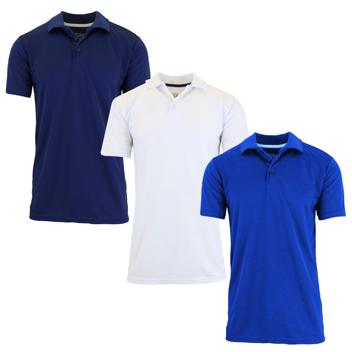 Men's Moisture-Wicking Short Sleeve Polo Shirts, 3-Pack