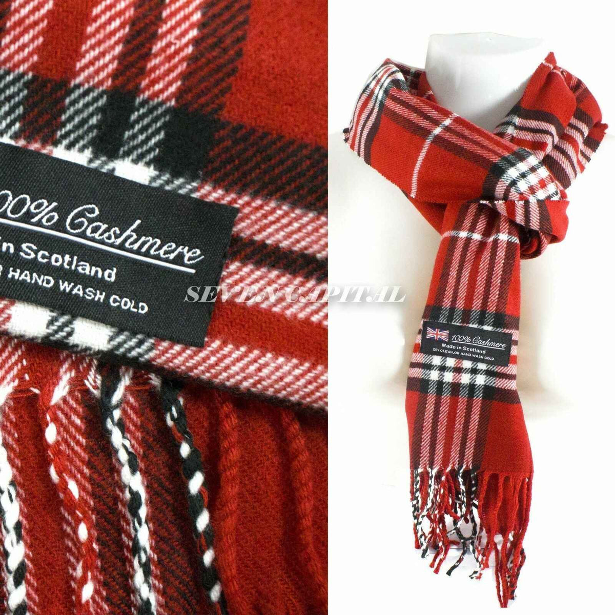 Mens Womens Winter Warm SCOTLAND Made 100% CASHMERE Scarf Scarves Plaid Wool