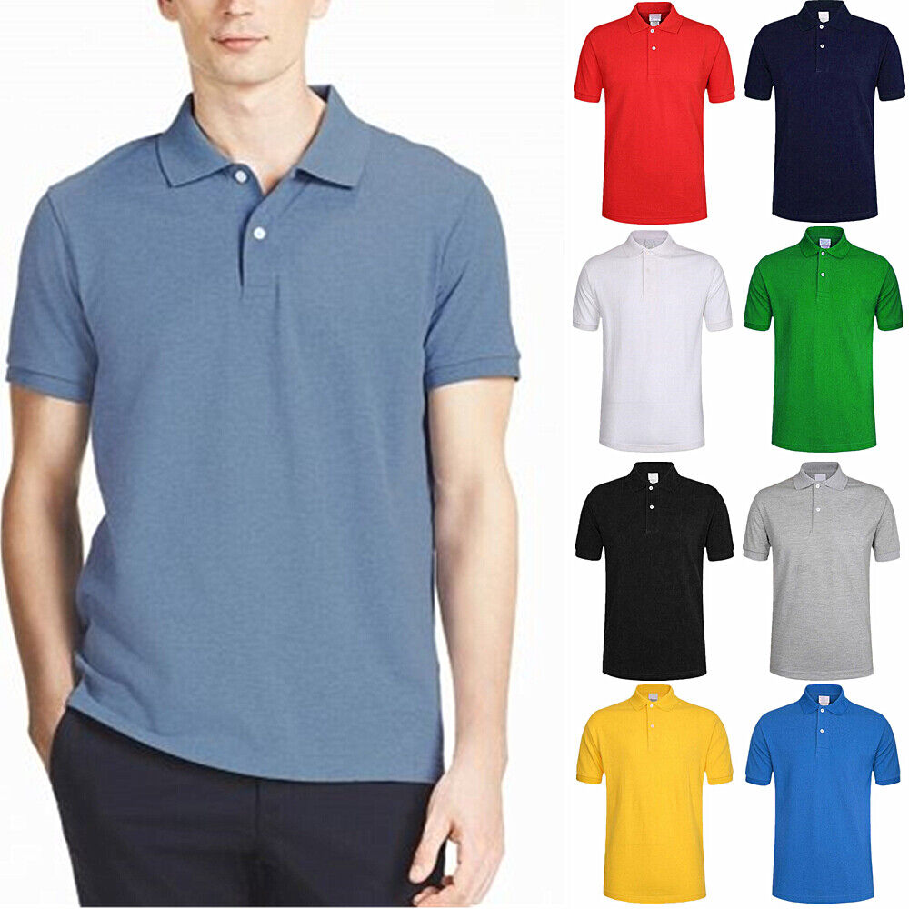 Men's Polo Shirt Dri-Fit Golf Sports Plain Cotton Jersey T Shirt Short Sleeve - PremiumBrandGoods
