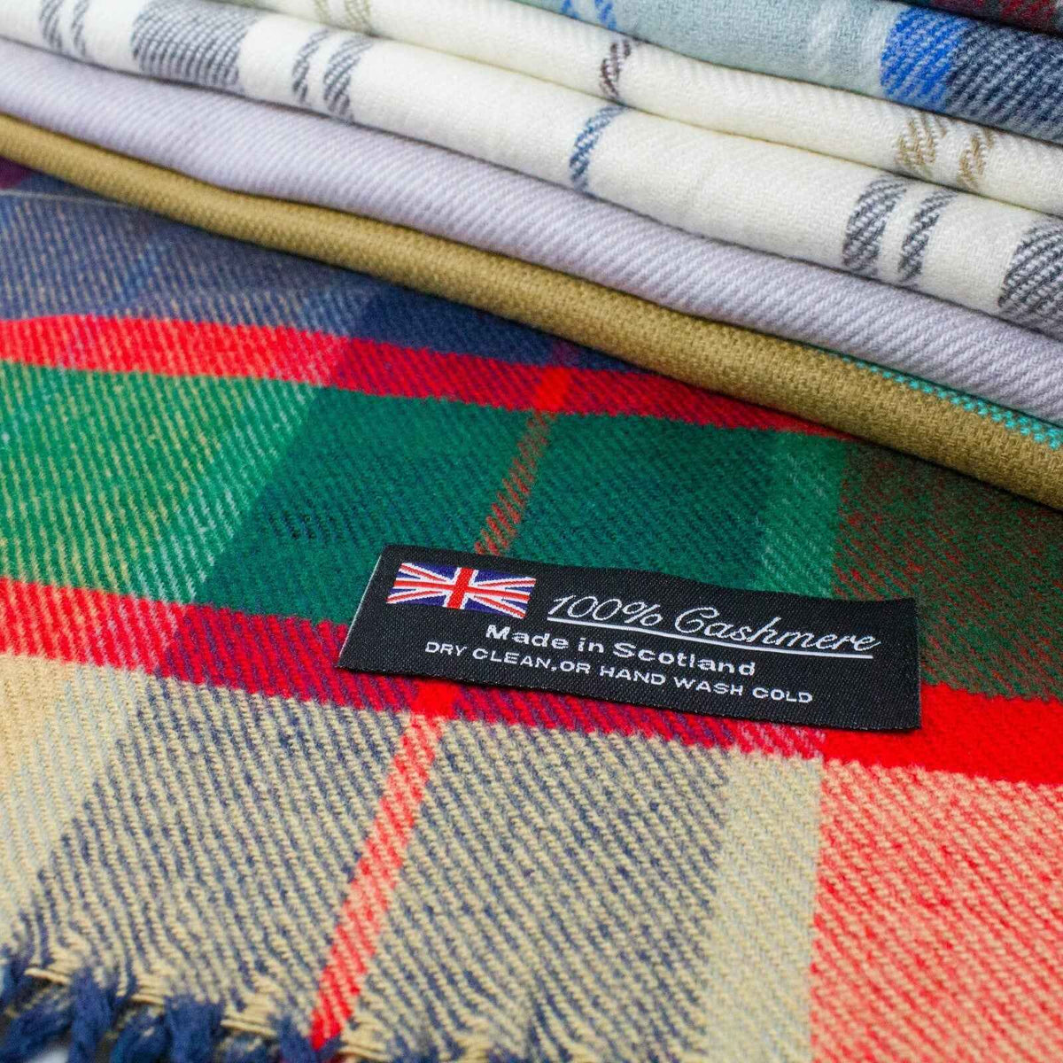 Mens Womens Winter Warm SCOTLAND Made 100% CASHMERE Scarf Scarves Plaid Wool