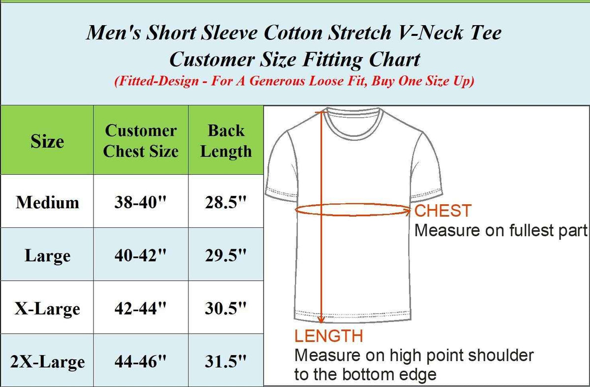 Mens Short Sleeve V-Neck Cotton Blend Stretch Tee Undershirt (M-2XL)
