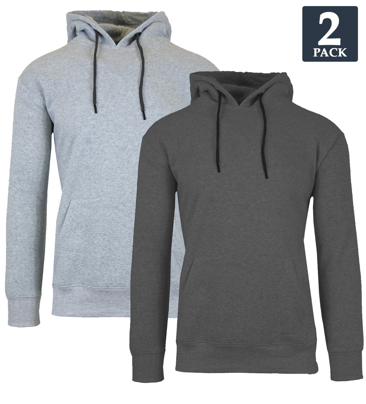 Men's Heavyweight Fleece-Lined Pullover Hoodie, 2-Pack, M-2XL