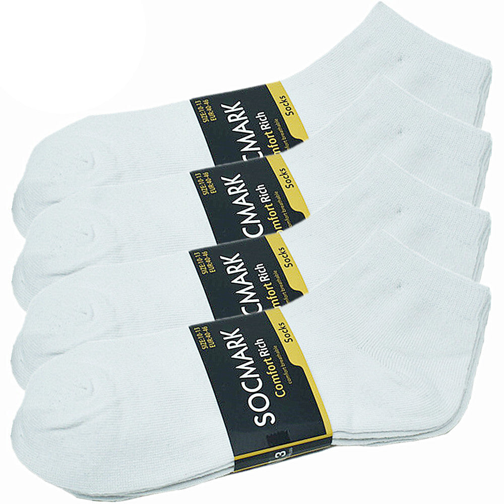 Mens Cotton Ankle Socks 3-12 Pairs Low Cut Athletic Sports Crew Size 9-13 - PremiumBrandGoods