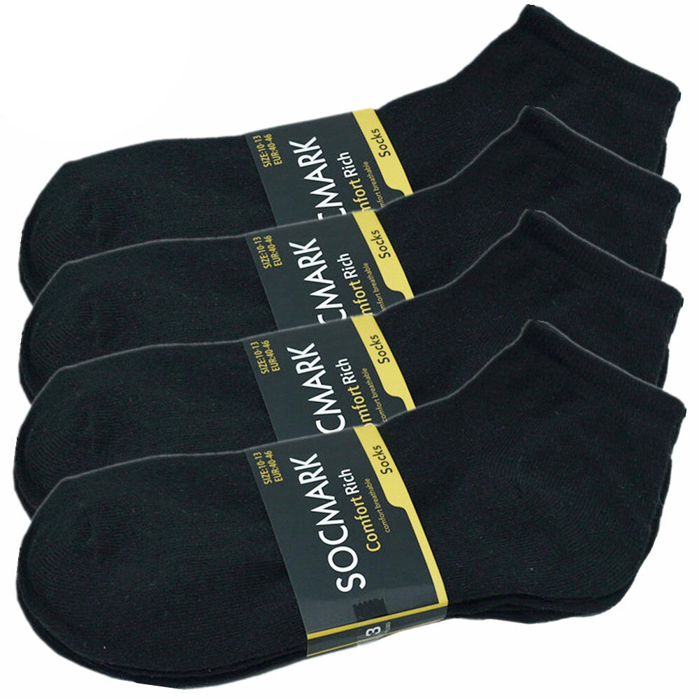 Mens Cotton Ankle Socks 3-12 Pairs Low Cut Athletic Sports Crew Size 9-13 - PremiumBrandGoods
