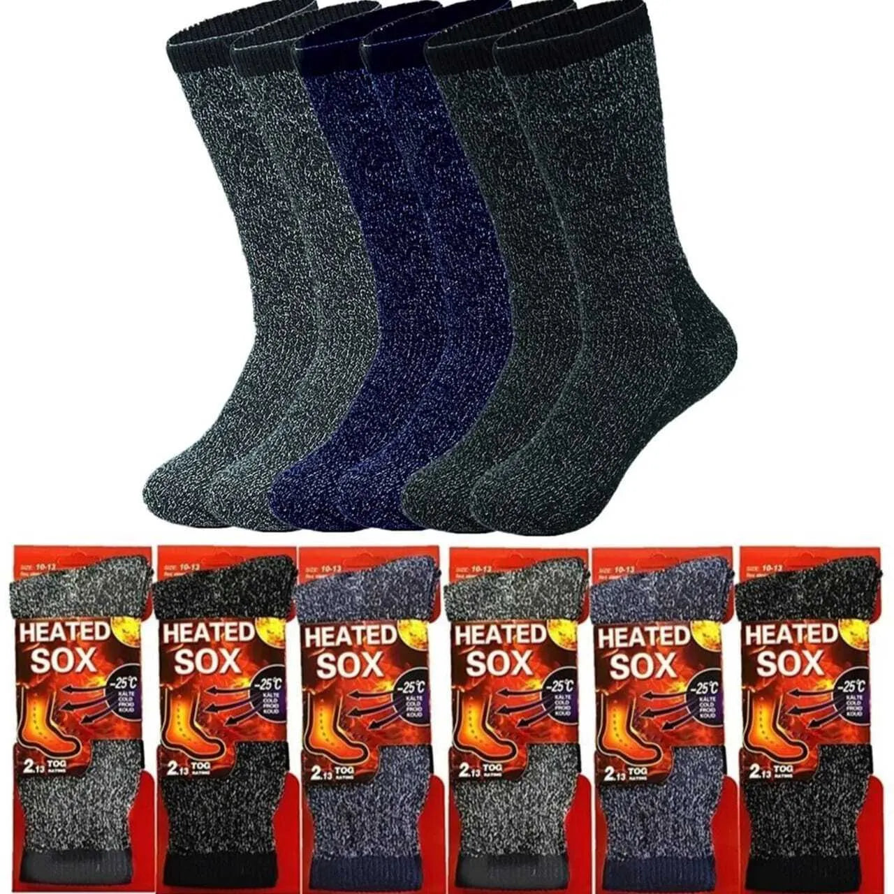 Mens thermal socks Heated winter friendly Warm Boot Sox thick Duty Size 10-13 - PremiumBrandGoods