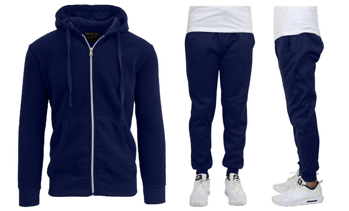 Men's Fleece-Lined Hoodie & Jogger Sweatpants Set, S-2XL
