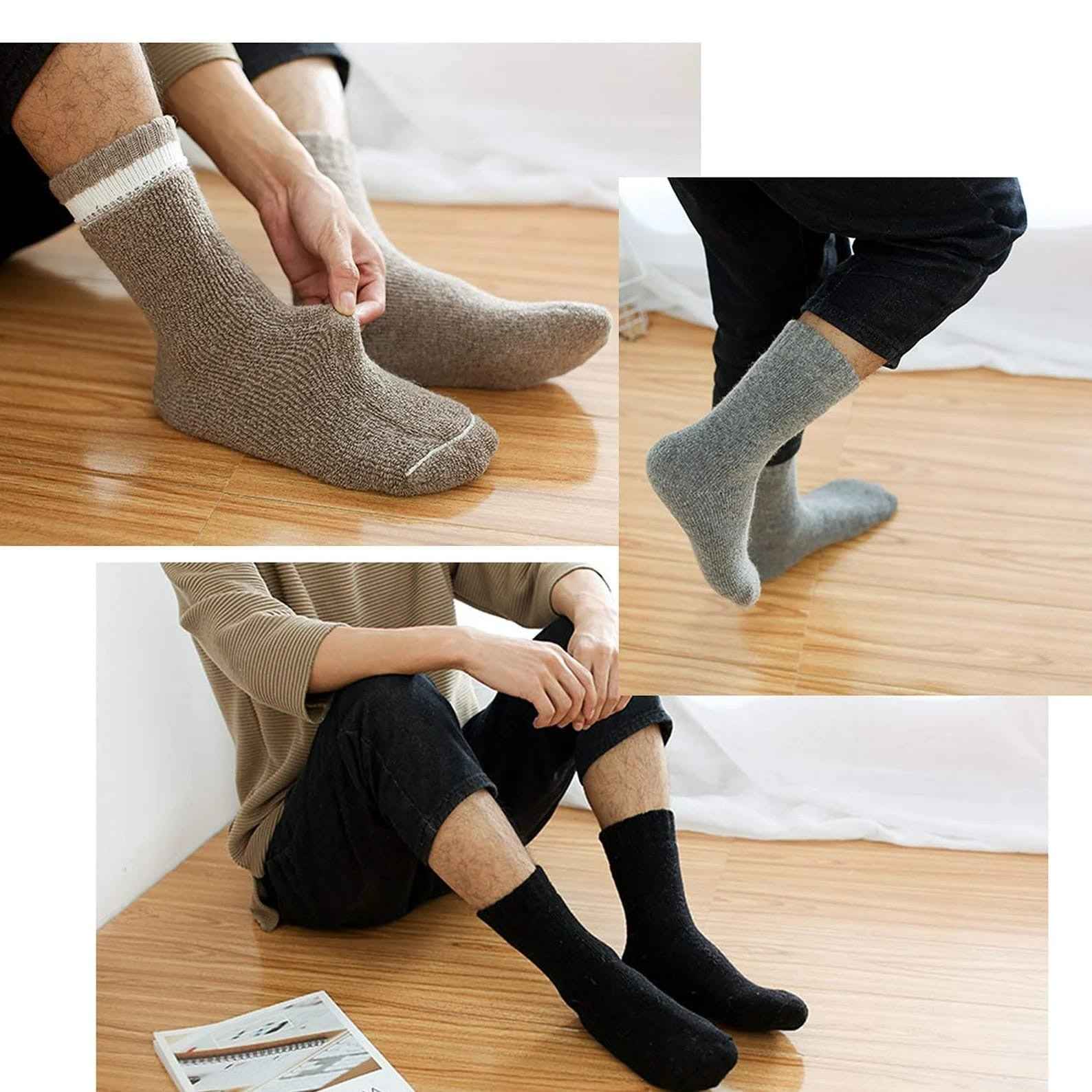6 Pairs Women's Merino Lambs Wool Thermal Socks Heavy Duty Winter Warm 2.4 Tog