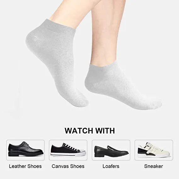 Ankle Socks Unisex Classic Premium Cotton Mens Womens Solid Low Cut Size 9-13 - PremiumBrandGoods