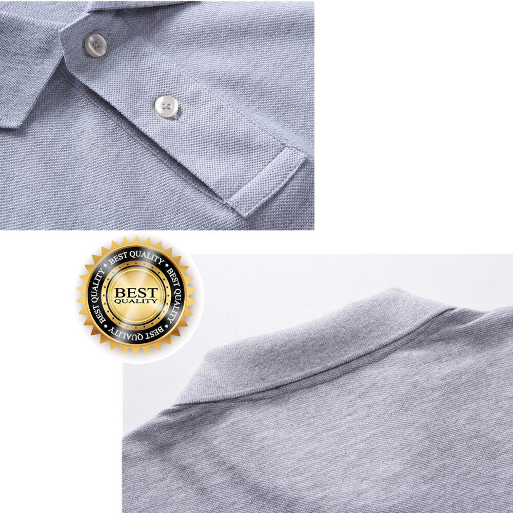 Men's Polo Shirt Dri-Fit Golf Sports Plain Cotton Jersey T Shirt Short Sleeve - PremiumBrandGoods