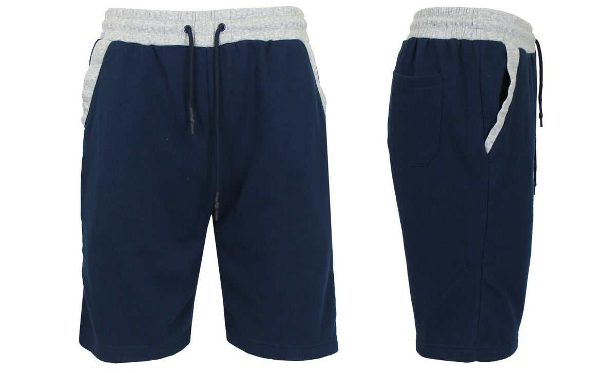 Men's French Terry Jogger Shorts with Contrast Trim