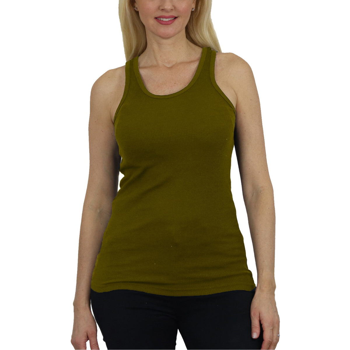 Women's Ribbed Cotton Blend Tank Top