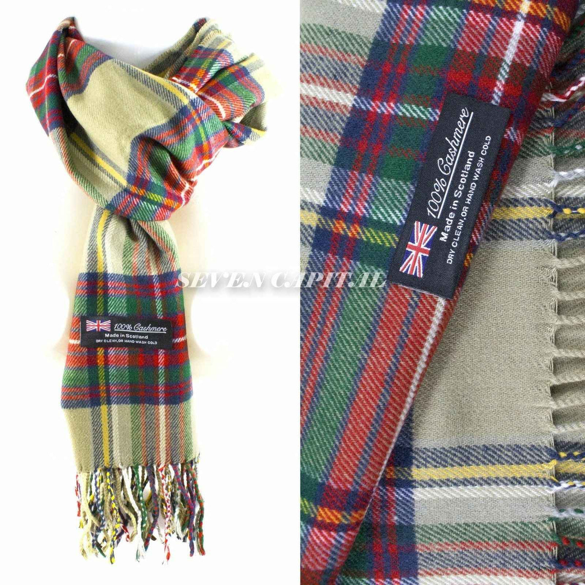 Mens Womens Winter Warm SCOTLAND Made 100% CASHMERE Scarf Scarves Plaid Wool