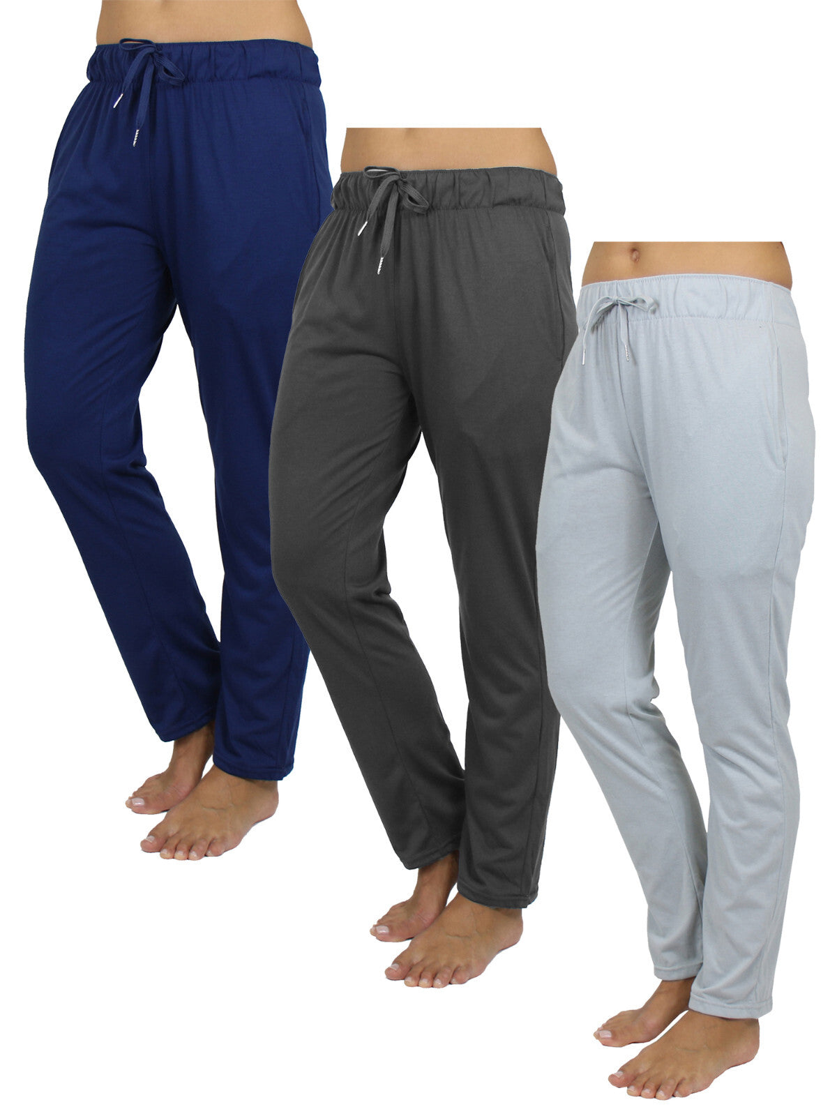 Women's Loose Fit Classic Lounge Pants, 3-Pack, S-3XL