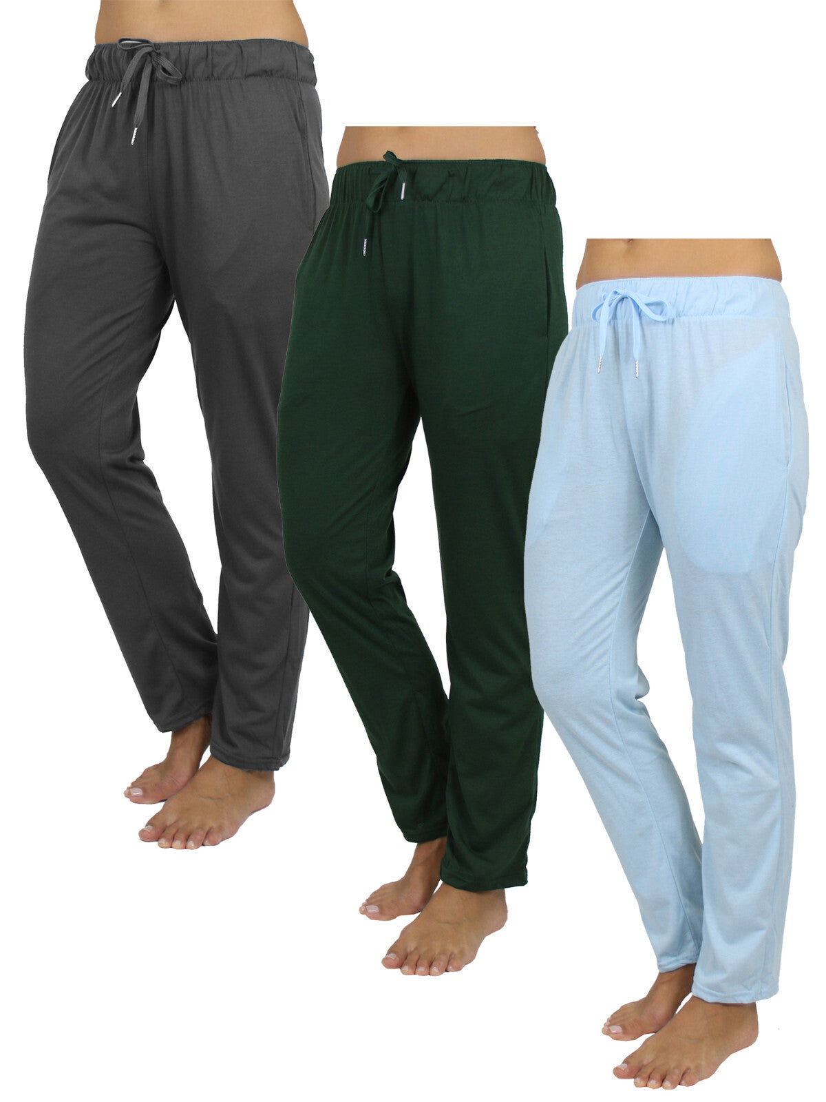 Women's Loose Fit Classic Lounge Pants, 3-Pack, S-3XL