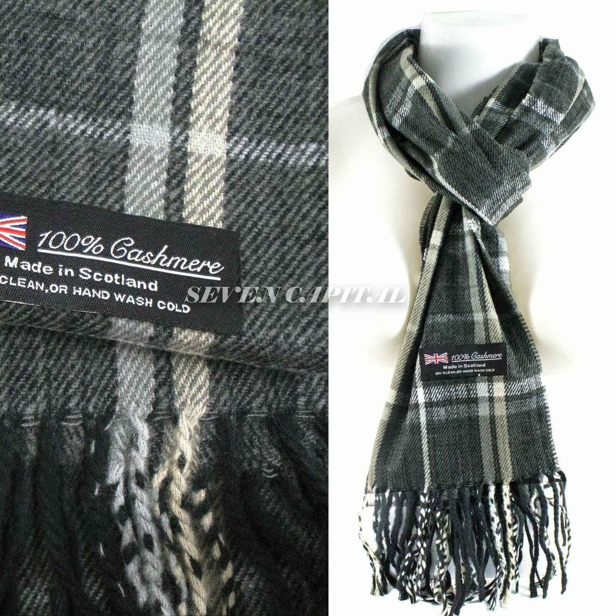 Mens Womens Winter Warm SCOTLAND Made 100% CASHMERE Scarf Scarves Plaid Wool