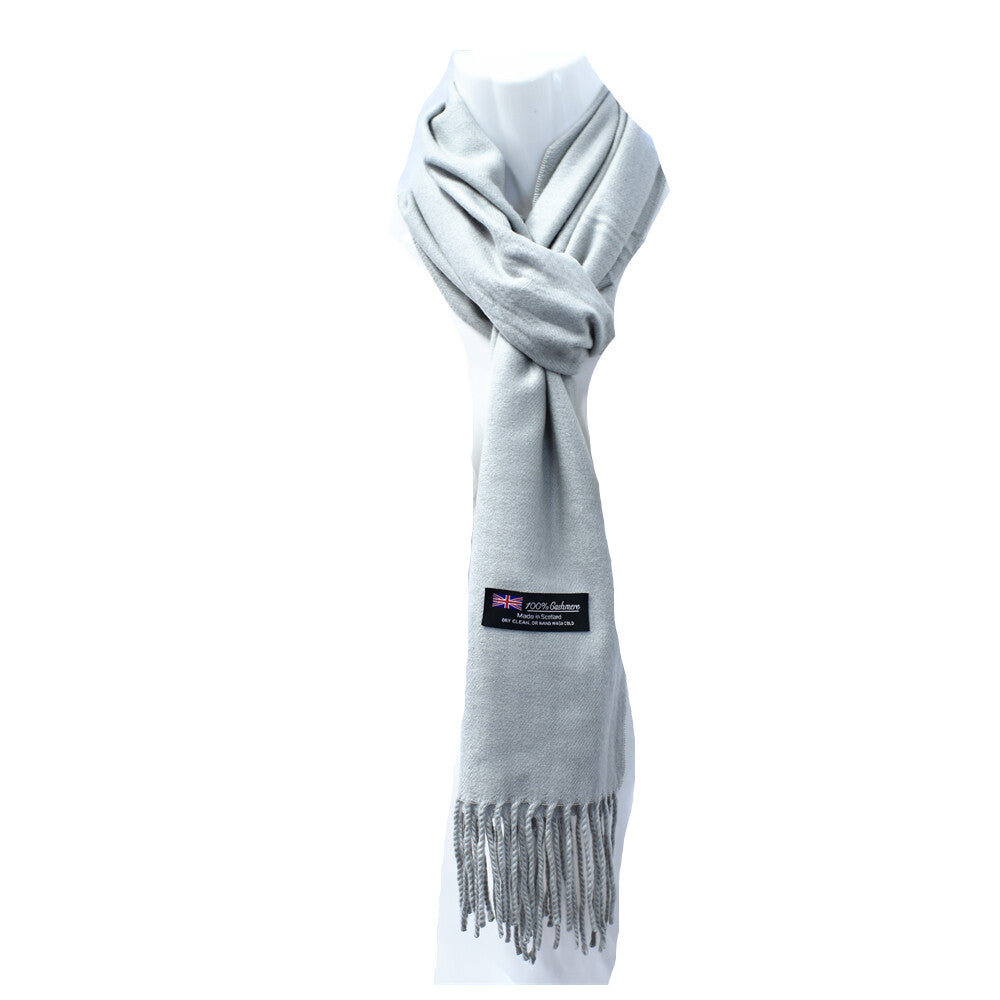 Winter Unisex Plain Solid Scarves 100% Cashmere Wool Warm Scarf Made in Scotland - PremiumBrandGoods