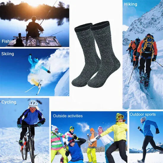 Mens thermal socks Heated winter friendly Warm Boot Sox thick Duty Size 10-13 - PremiumBrandGoods