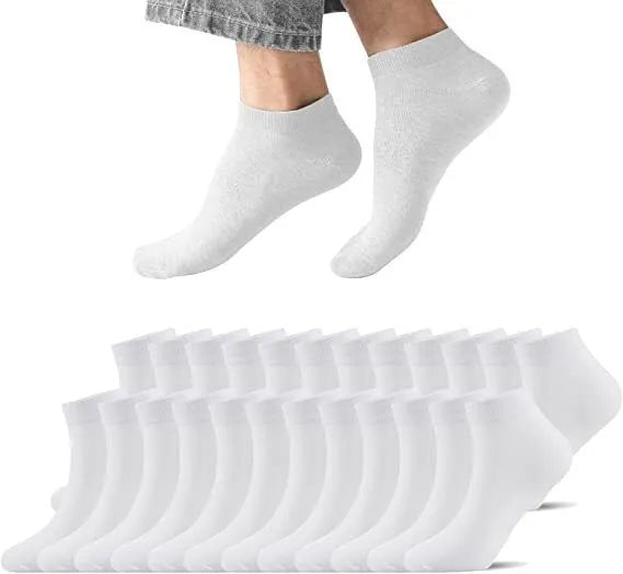 Ankle Socks Unisex Classic Premium Cotton Mens Womens Solid Low Cut Size 9-13 - PremiumBrandGoods