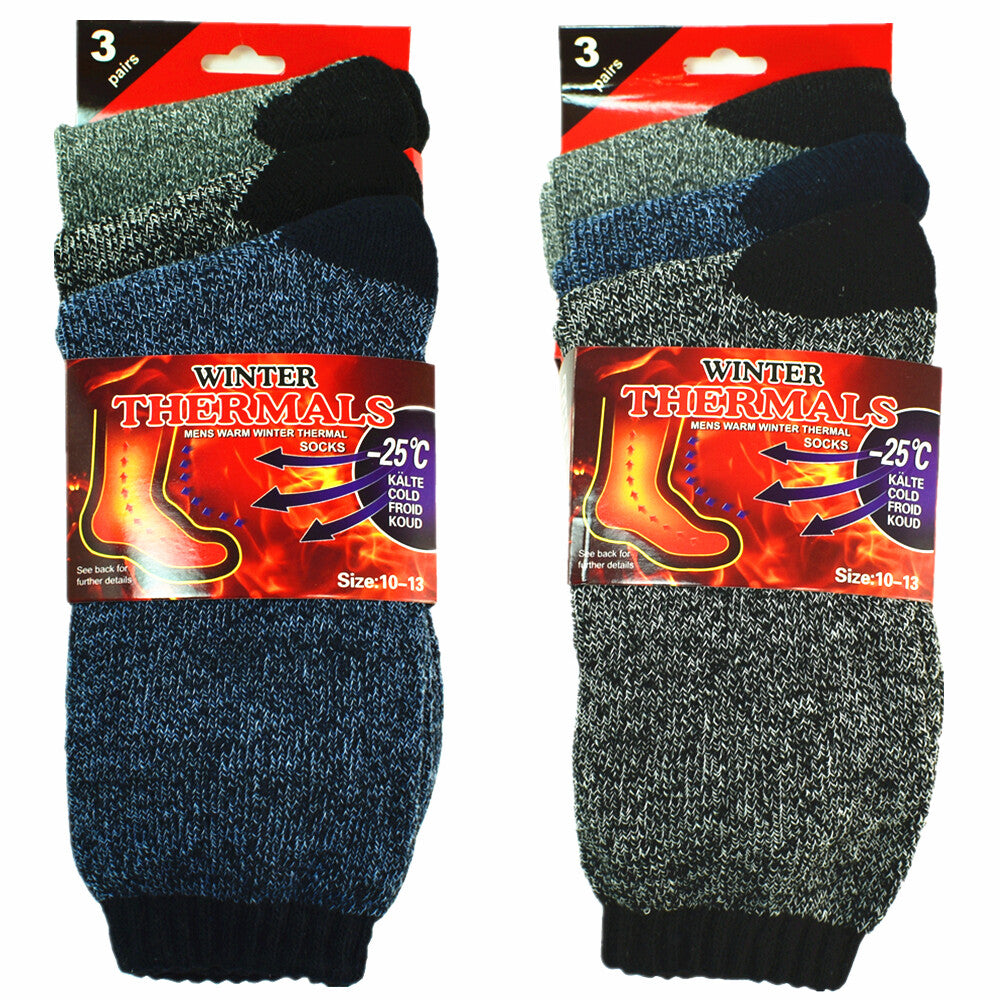 Premium Men's Thermal Heated Socks - 6 Pairs Heavy Duty Winter Boot Socks (Size 10-13) - PremiumBrandGoods