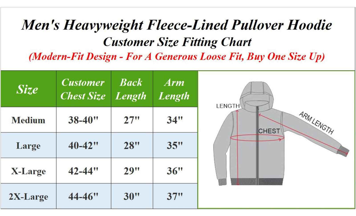 Men's 2-PACK Heavyweight Premium Fabric Fleece Lined Pullover Hoodie (M-2XL) NEW