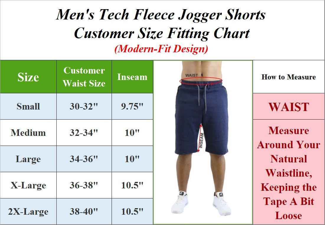 Men's Tech Fleece Performance Shorts With Heat Seal Zipper Pocket Gym S-2XL