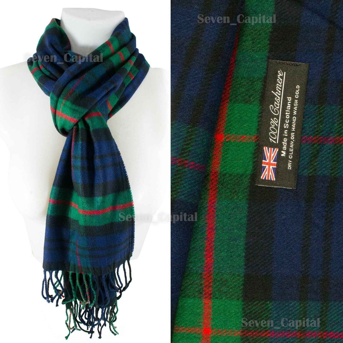 Mens Womens Winter Warm SCOTLAND Made 100% CASHMERE Scarf Scarves Plaid Wool